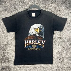 Vintage Harley Davidson 3D Emblem Eagle Shirt Large 1984 Faded *READ*